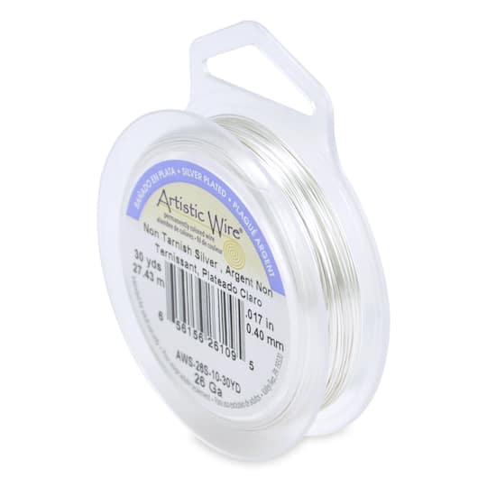 Artistic Wire® 26 Gauge Non-Tarnish Silver Plated Copper Wire